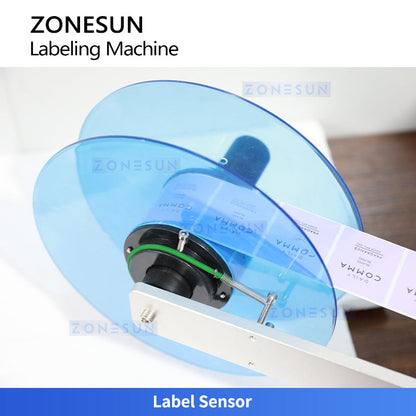 ZONESUN ZS-LT50 Semi-Auto Round Bottle Labeling Machine ±0.5mm Accuracy