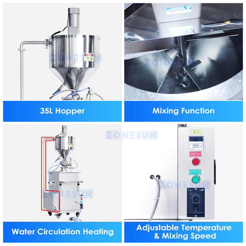 Zonesun ZS-WCHJ1 Semi-automatic Candle Wax Filling Machine with Heating & Mixing
