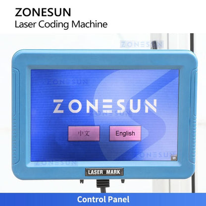 ZONESUN ZS-LM03 20W Fiber Laser Marking Machine for Metal, Date & QR Code Coder for Packaging Line