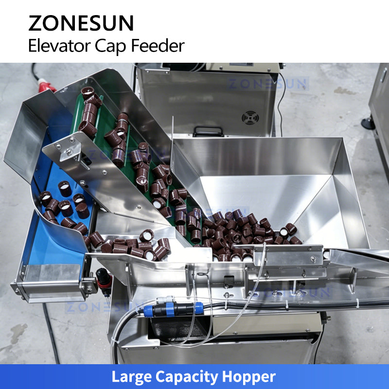 ZONESUN ZS-SLJ10 Automatic Step Cap Feeder & Sorting Machine SUS304 Bottle Cap Elevator