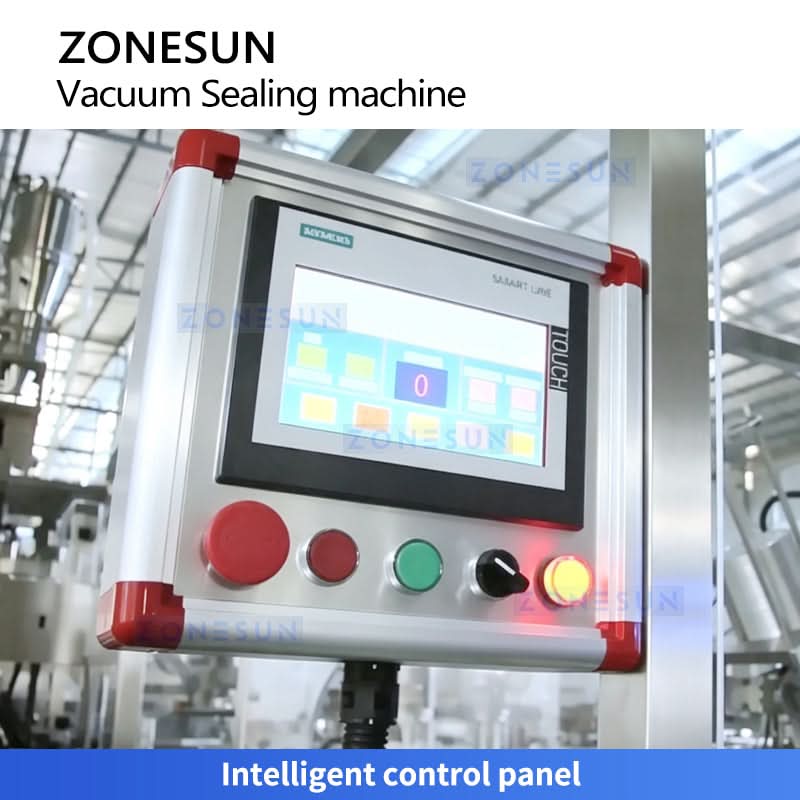 ZONESUN ZS-AFK120 Automatic Vacuum Can Seamer Machine for Milk Powder Packaging Line