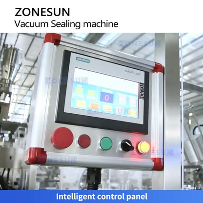 ZONESUN ZS-AFK120 Automatic Vacuum Can Seamer Machine for Milk Powder Packaging Line
