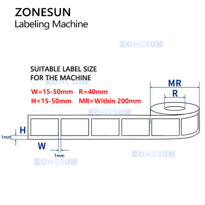 Zonesun ZS‑TB90B Semi‑Auto 90° Rectangular Corner Seal Labeler