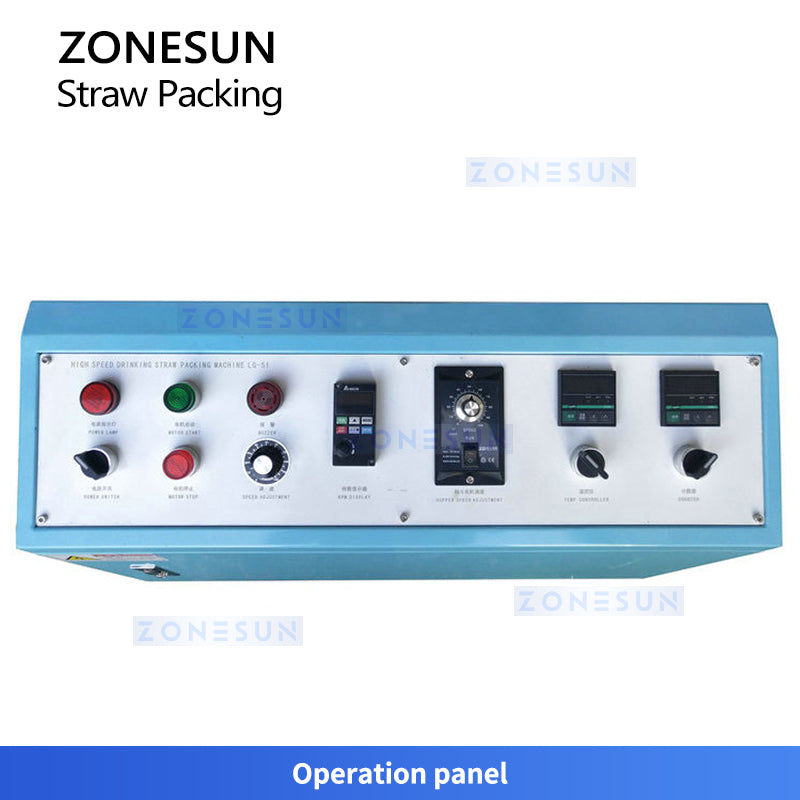 ZONESUN ZS-SPZ51 Automatic Single Straw Packing Machine Plastic Straw Filling and Cutting Equipment