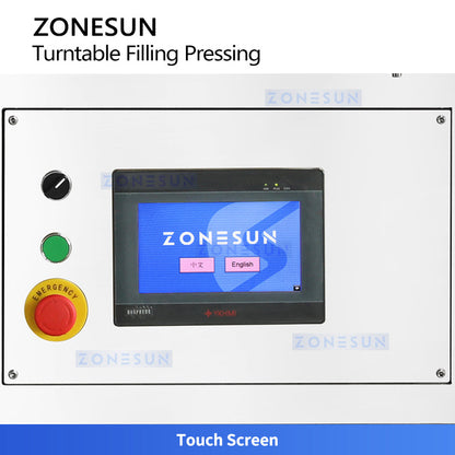 ZONESUN ZS-AFC1CH Automatic Paste Filling and Cap Pressing Monoblock Machine with Pressurized Hopper