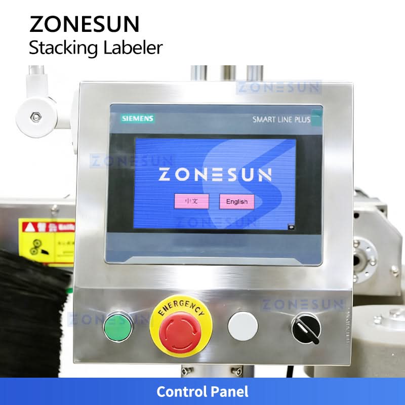 Zonesun ZS-TB60S Automatic Dual-Side Labeling Machine with Stacking System for Wet Wipes & Pouches