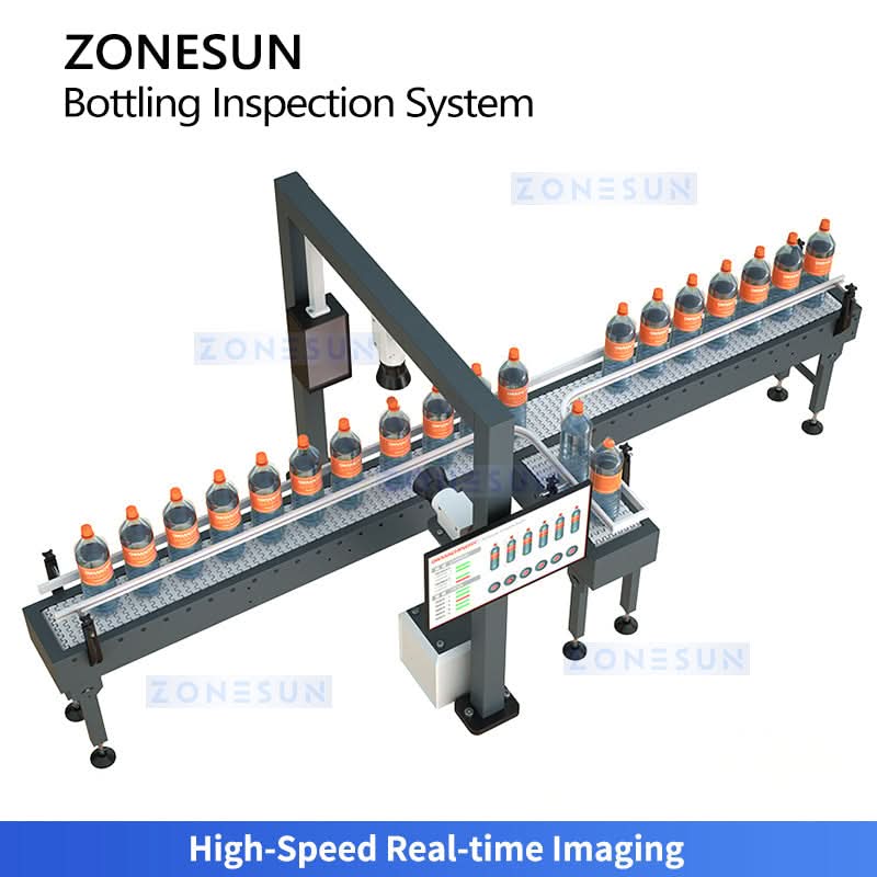ZONESUN ZS-MD200 Automatic Vision Inspection System –Bottle Cap Liquid Level & Label Quality Control Machine