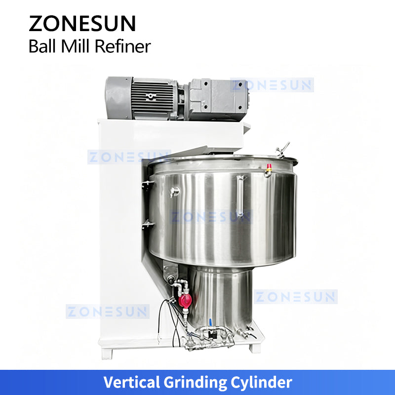 ZONESUN ZS-BM150 Food Grade Vertical Ball Mill, Pro Refiner Machine for Chocolate Paste, Almond & Peanut Butter Grinding