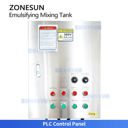 ZONESUN ZS-EM2 300L Stainless Steel Emulsifying Mixing Tank with Platform | High-Speed Homogenizer & Rotor Pump