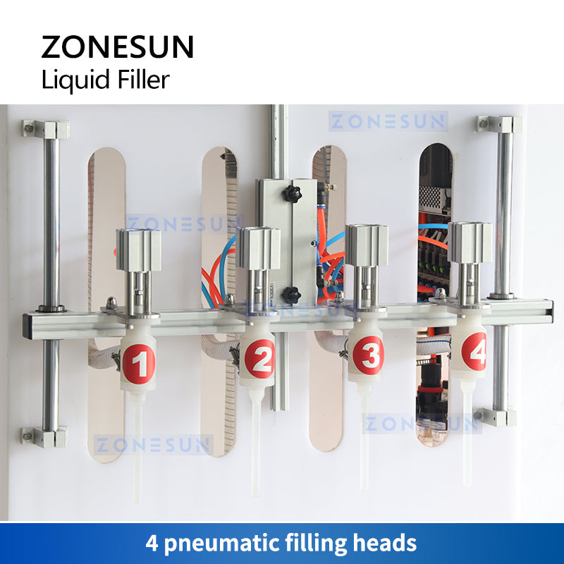 Zonesun ZS‑YTCR4 Four‑Head Chemical Liquid Piston Filling Machine