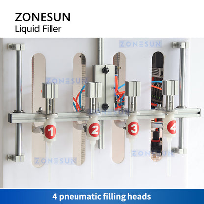 Zonesun ZS‑YTCR4 Four‑Head Chemical Liquid Piston Filling Machine