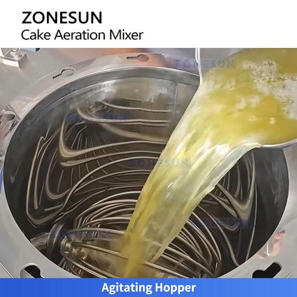 ZONESUN ZS-DG130 Industrial Continuous Batter Whipping Machine, Automatic Cake Aeration Mixer for Bakery Production Line