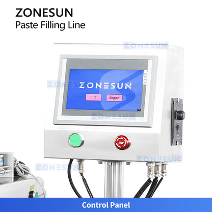 ZONESUN ZS-FAL180C8 Máquina de llenado, tapado y etiquetado de pasta de escritorio con 2 boquillas