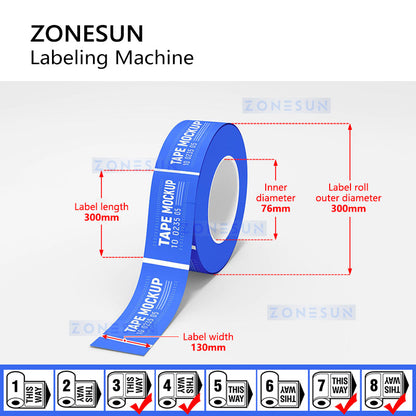 Zonesun ZS-TB500R Desktop Round Bottle Wrap Labeling Machine