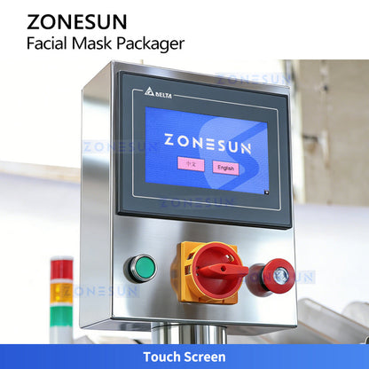 ZONESUN ZS-MS8TGF High-Speed Automatic Cosmetic Facial Mask Packaging Machine For Beauty Product