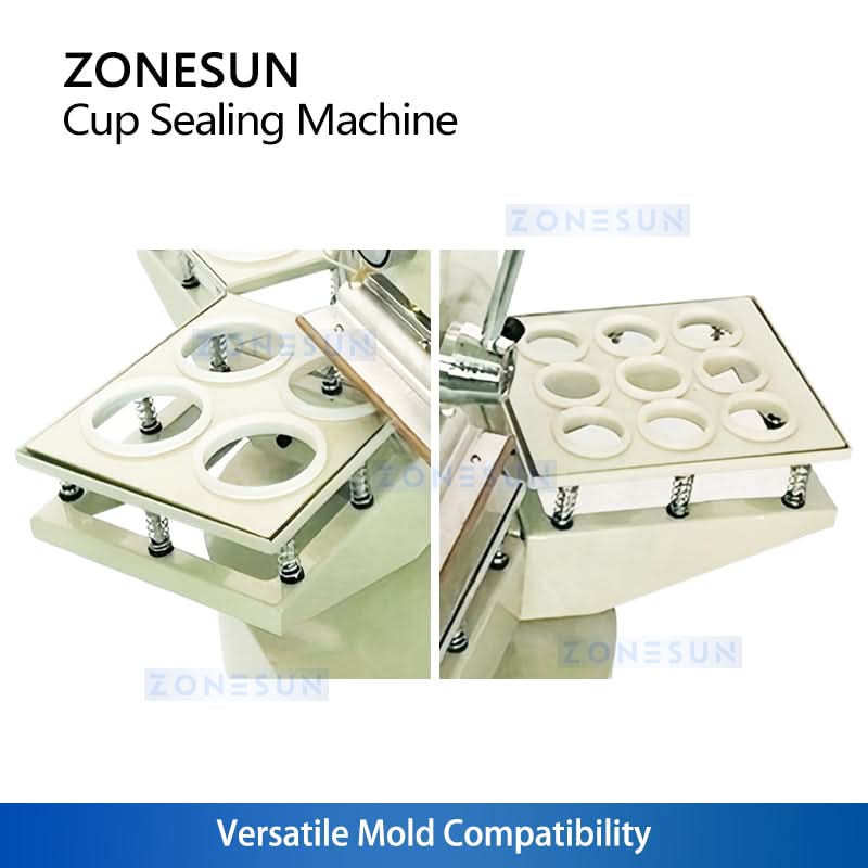 ZONESUN ZS-KCS5 Semi-Automatic Cup Sealing Machine with Custom Molds
