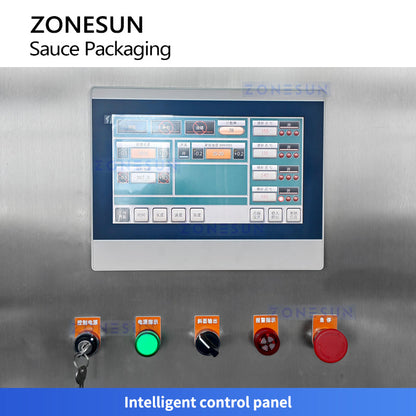 ZONESUN ZS-MGZ630 Automatic Sauce Filling Sealing Machine for High-Viscosity Foods, Syrups, Paste