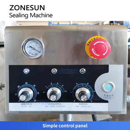 ZONESUN ZS-DZ500K Semi-Automatic Tilt Double Chamber Vacuum Packaging Machine Vacuum Packaging Machine for Food, Liquid, and Powder