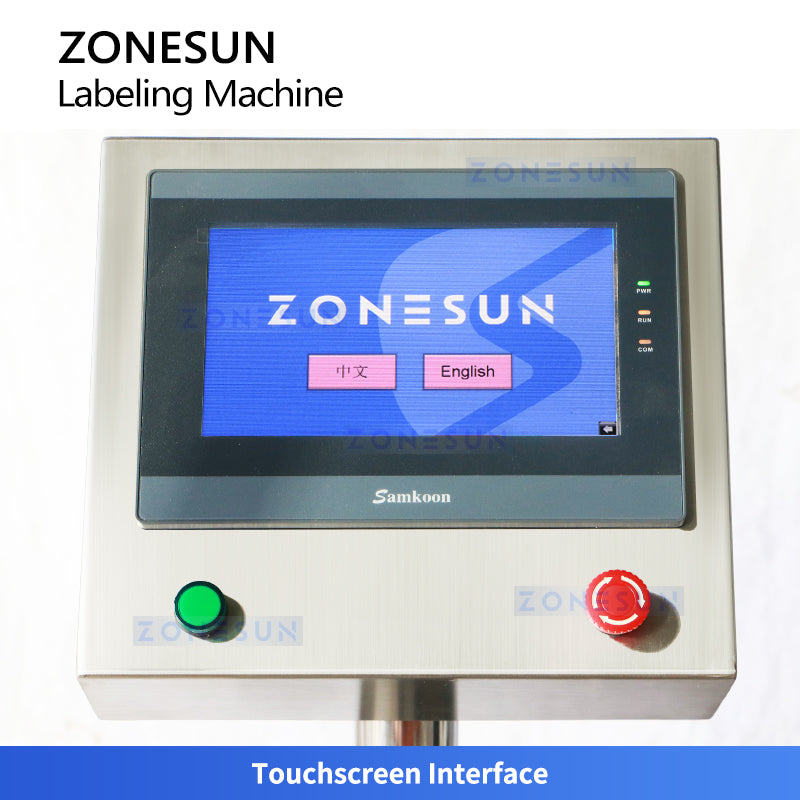 ZONESUN ZS-TB822X Automatic Square Bottle Body & Caps Labeling Machine Top & Wrap-Around Labeling Applicator