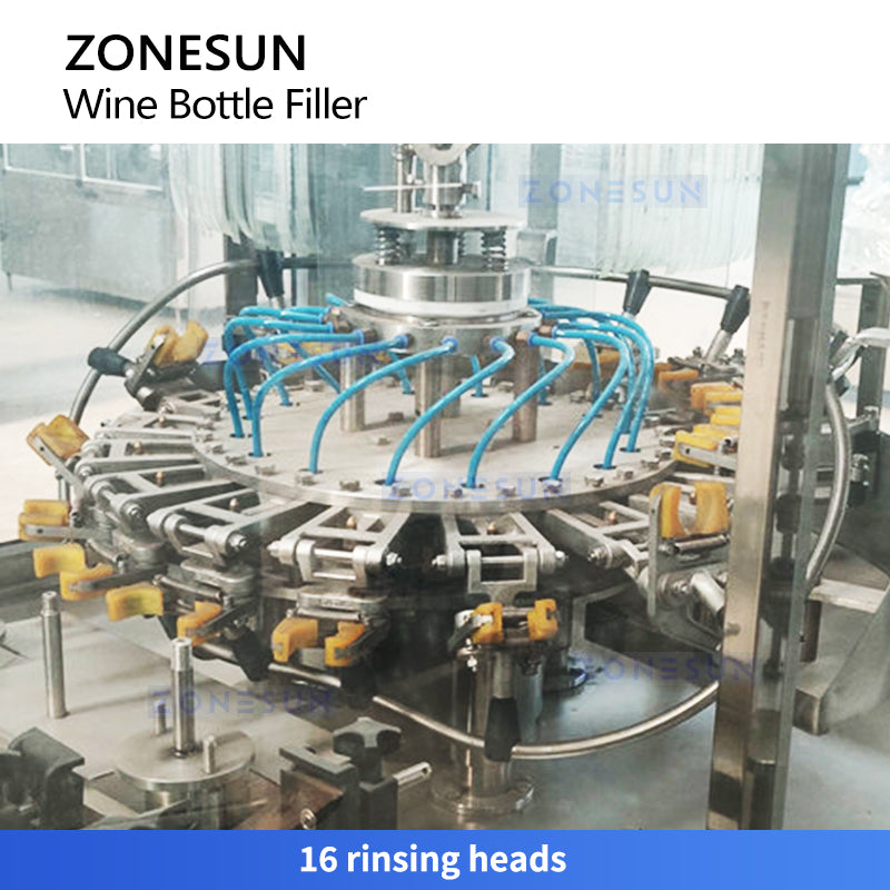 Zonesun ZS-AFC883W Automatic Wine Bottle Rinsing Filling and Corking Machine