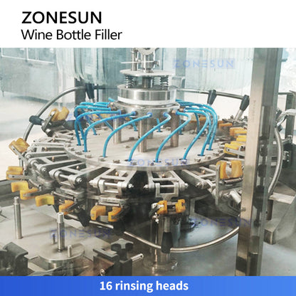 Zonesun ZS-AFC883W Automatic Wine Bottle Rinsing Filling and Corking Machine