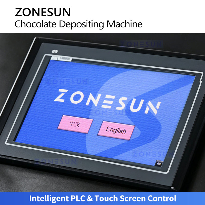 ZONESUN ZS-DJ400 Automatic Chocolate Depositor Machine - Servo PLC Controlled Chocolate Chips, Drops & Buttons Depositing Equipment for Confectionery