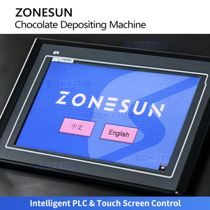 ZONESUN ZS-DJ400 Automatic Chocolate Depositor Machine - Servo PLC Controlled Chocolate Chips, Drops & Buttons Depositing Equipment for Confectionery