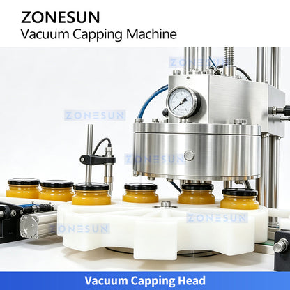 ZONESUN ZS-XG240 Automatic Vacuum Capping Machine for Glass Jars & Twist-Off Caps