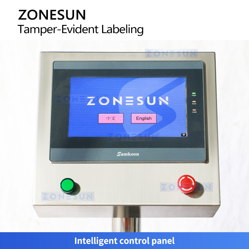 ZONESUN ZS-TB822Q Automatic Three-Side Bucket Labeler with Tamper-Evident