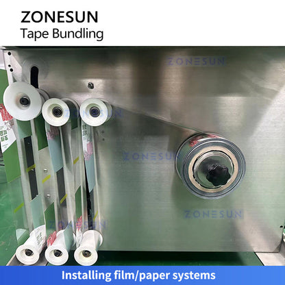 Zonesun ZS-KZM30 Automatic Tape Bundling Machine, Ultrasonic Heat-Seal