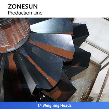 ZONESUN ZS-FAL180G7 Powder Bottle Filling and Labeling Line for Coffee & Spices