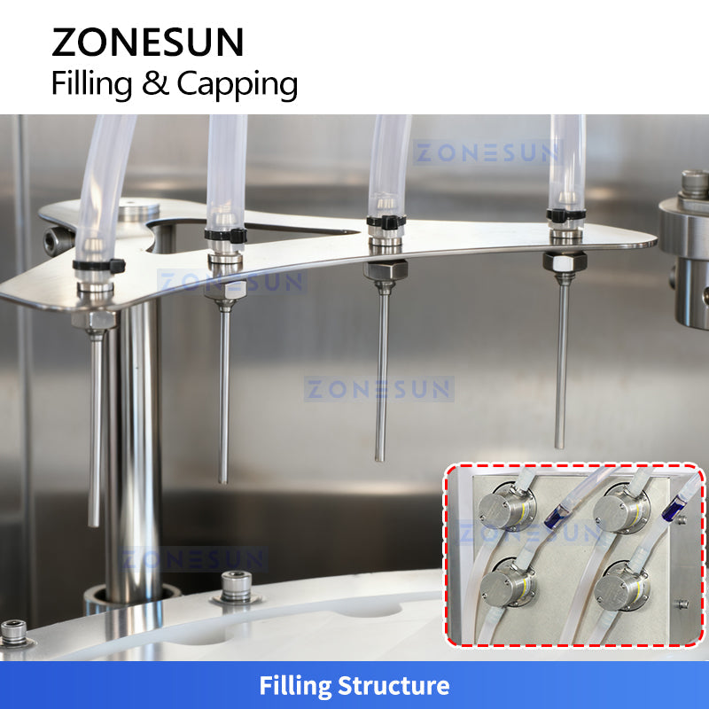 ZONESUN ZS-AFC50 Automatic Dropper Bottle Serums Liquid Filling and Capping Machine Monoblock
