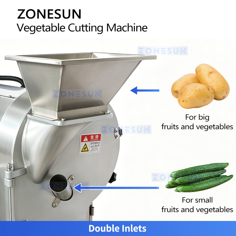 ZONESUN  ZS-VCM901 Commercial Food Grade Vegetable Cutting Machine - Multifunctional Automatic Slicing & Dicing Equipment