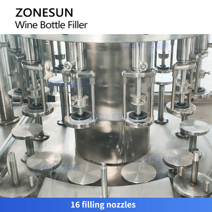 Zonesun ZS-AFC883W Automatic Wine Bottle Rinsing Filling and Corking Machine