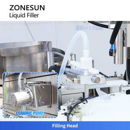 ZONESUN ZS-AFC7-1 Compact Liquid Filler Capping Machine for Eye Drops & Oils