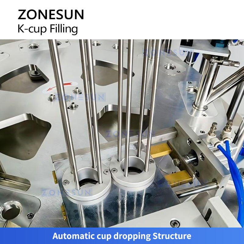 ZONESUN ZS-KCFC2A Automatic Dual-Station Coffee Capsule Filling & Sealing Machine for Pods