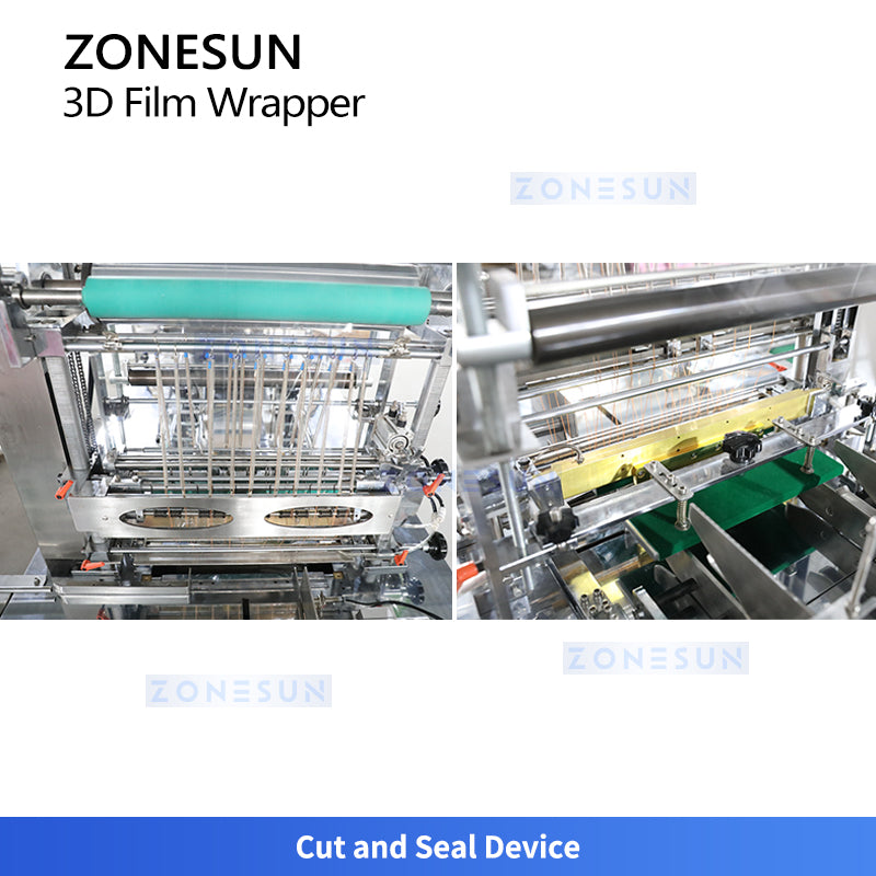 ZONESUN ZS-TD400 Automatic 3D Cellophane Wrapping Machine for Cosmetics and Boxes