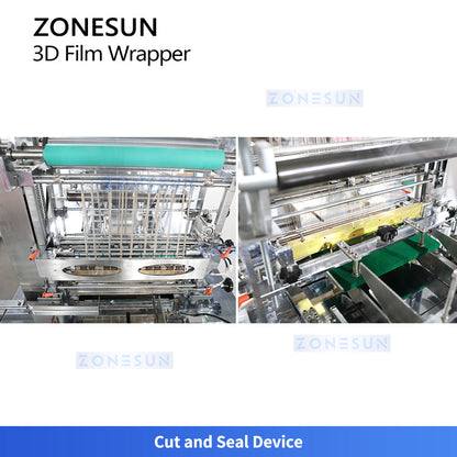 ZONESUN ZS-TD400 Automatic 3D Cellophane Wrapping Machine for Cosmetics and Boxes