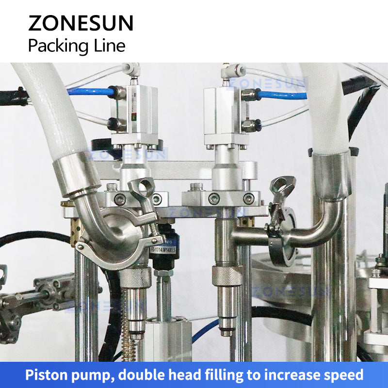 ZONESUN ZS-FAL180F4 Rotary Syrup Thick Paste Sauce Filling & Labeling Production Line