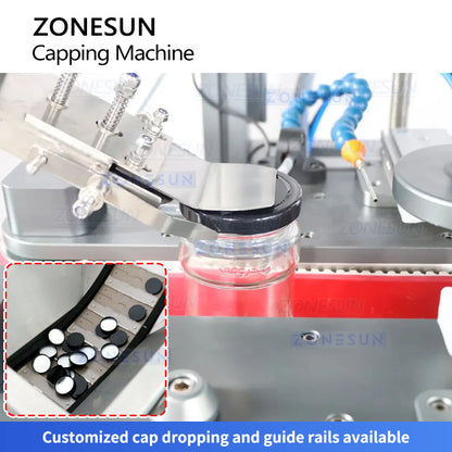 ZONESUN ZS-XG05 Automatic Servo Capping Machine for Bottles and Jars with Elevator