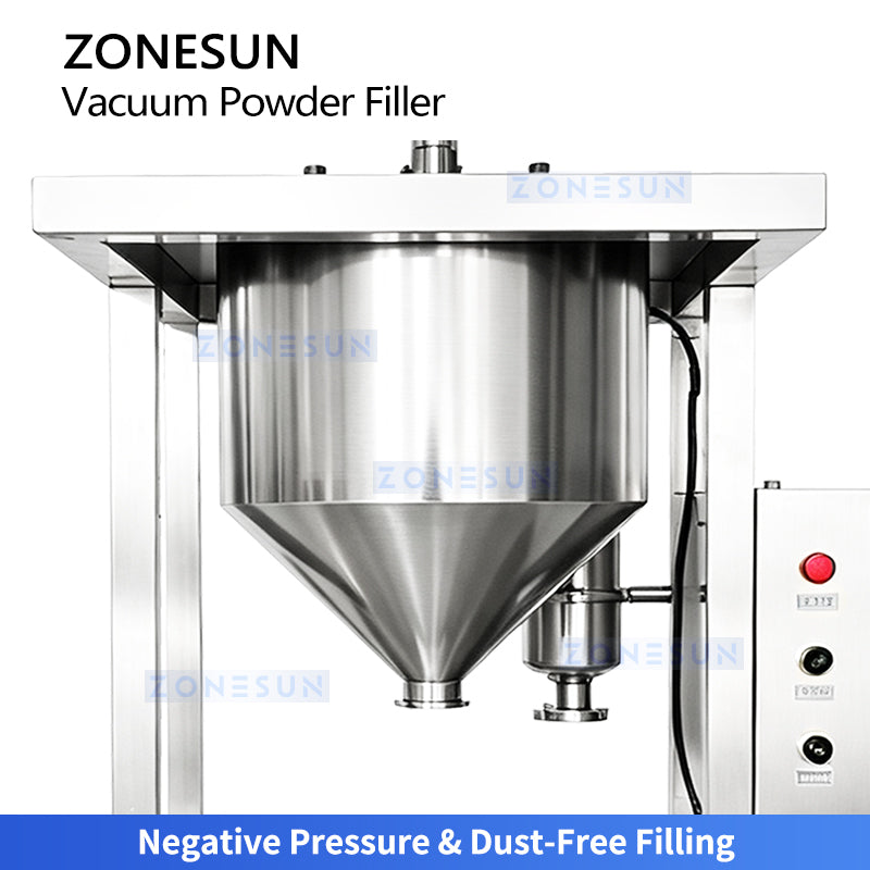 ZONESUN ZS-FM30L Dust-Free Vacuum Powder Filler Pro Filling Machine for Ultra-Fine Powders & Spices (10-30 pcs/min)