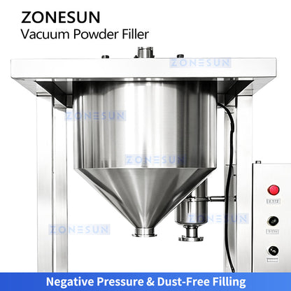 ZONESUN ZS-FM30L Dust-Free Vacuum Powder Filler Pro Filling Machine for Ultra-Fine Powders & Spices (10-30 pcs/min)