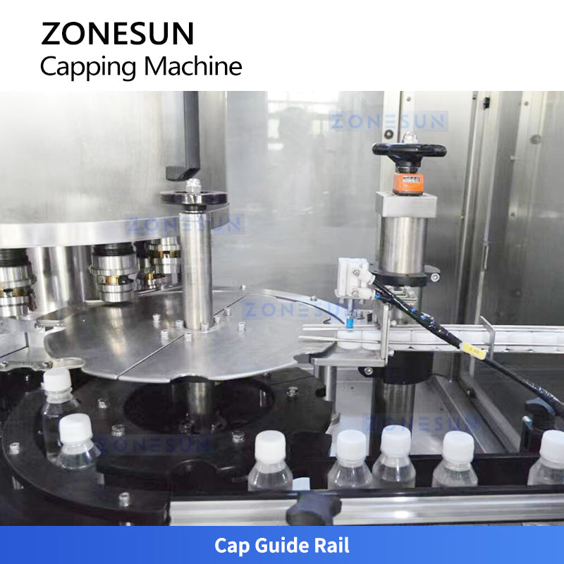 ZONESUN ZS-XG440M Automatic Rotary 8 Heads Capping machine  Plastic Bottle Cap Screwing Equipment with Automatic Cap Elevator