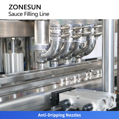 ZONESUN ZS-FAL180G5 Sauce Filling Capping Labeling Machine