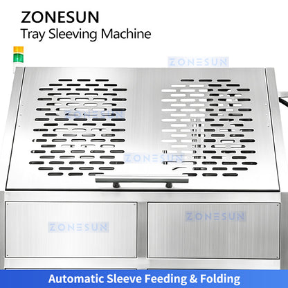 ZONESUN ZS-FK55 Automatic Cardboard Sleeving Machine | High-Speed Food Tray & Meal Box Packaging Equipment