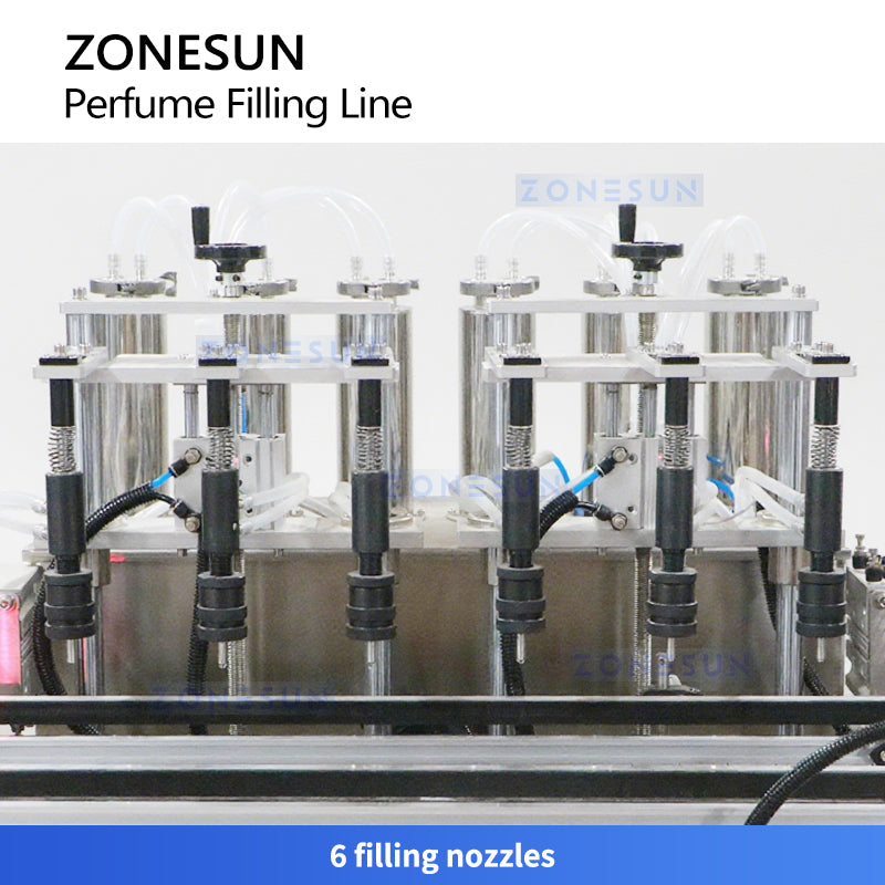 ZONESUN ZS-AFC9B Automatic Perfume Filling Capping Crimping Production Line