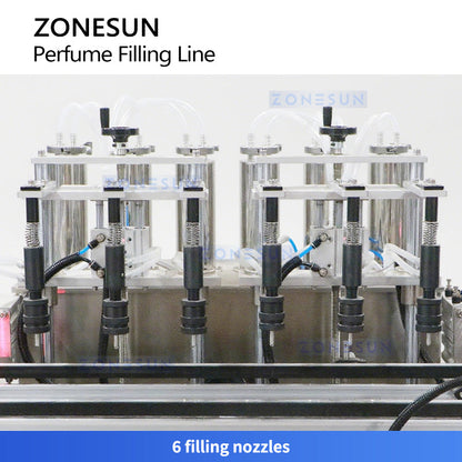ZONESUN ZS-AFC9B Automatic Perfume Filling Capping Crimping Production Line