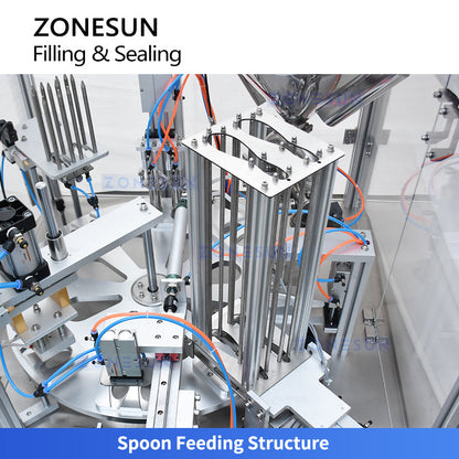 Zonesun ZS-FSHS20 Automated Honey Spoon Filling and Sealing Machine with Star Wheel