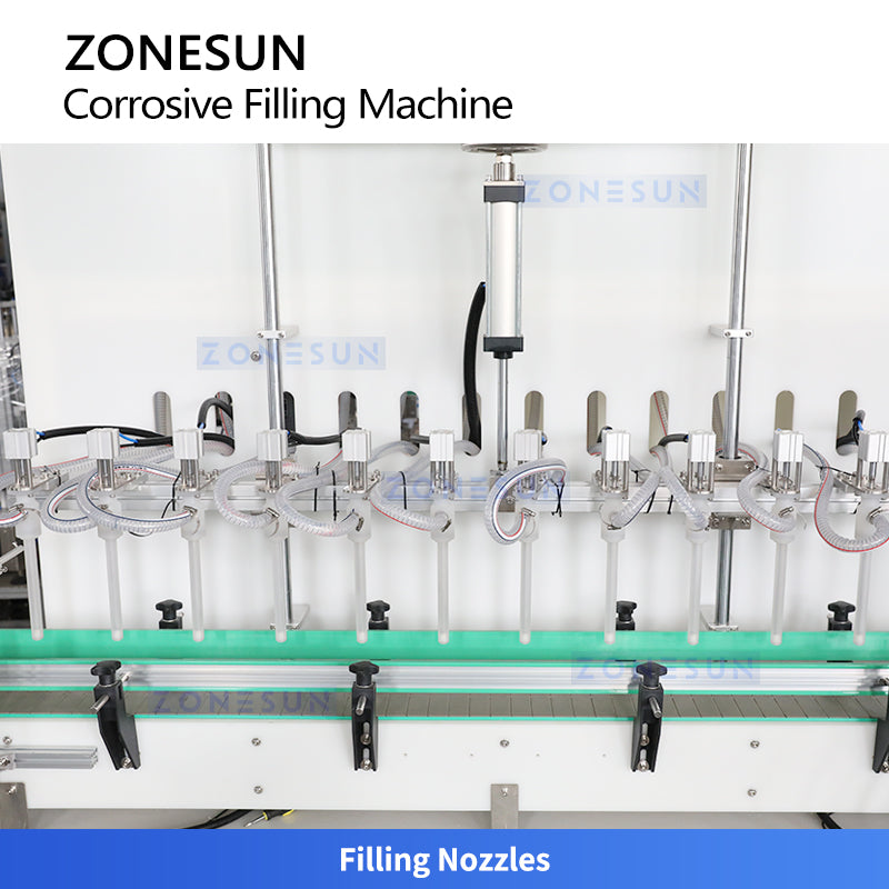 ZONESUN ZS-YTCR12A Automatic Corrosive Liquid Filling Machine Chemicals Gravity Filler