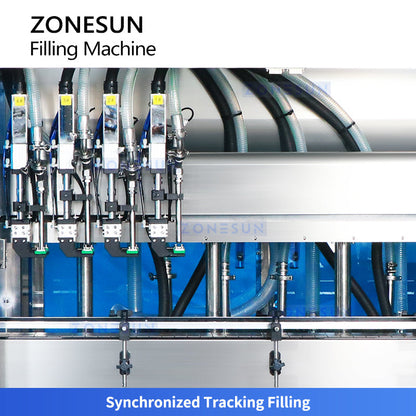 ZONESUN ZS-VTGF4 Automatic 4-Head Tracking Filling Machine Servo Gear Pump Shampoo Cream Filler